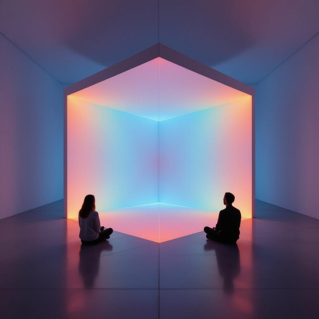 Meditative Light Chamber with Ambient Color Gradients