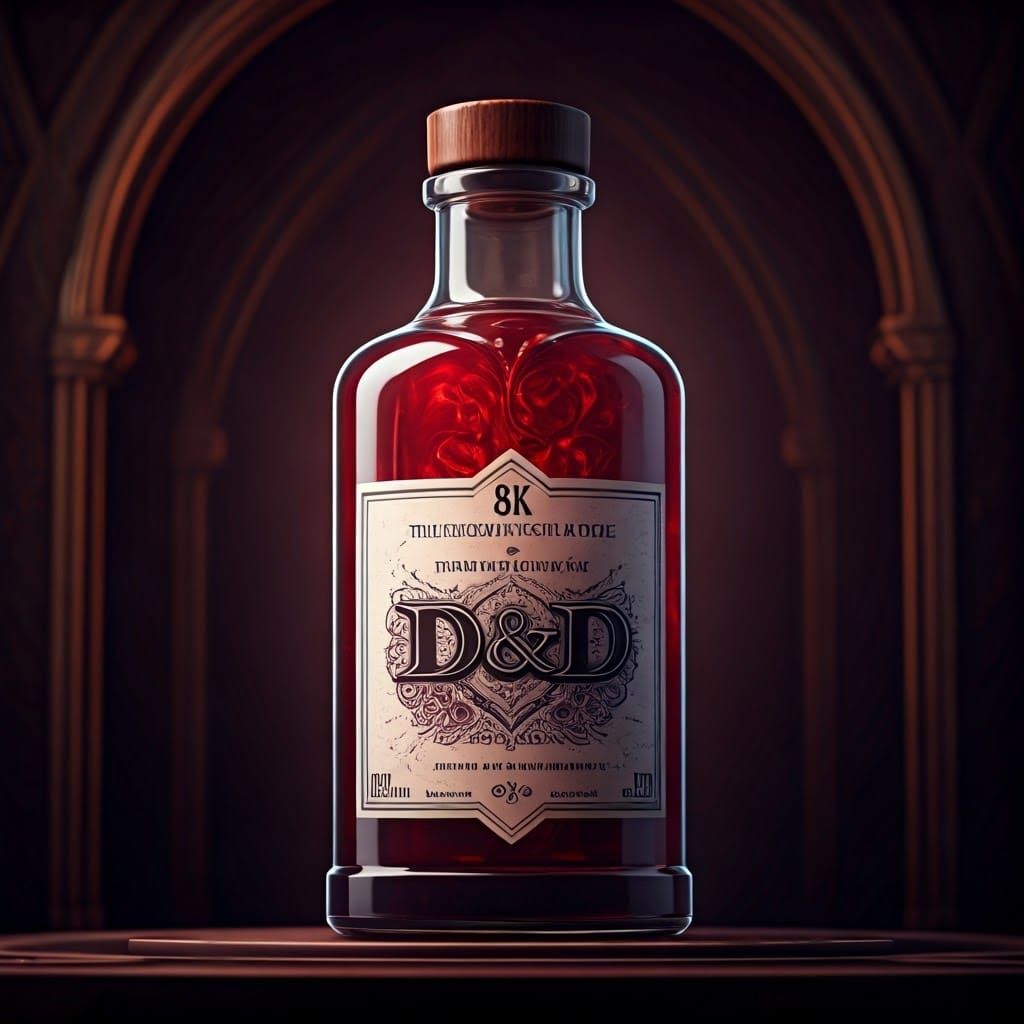 Ethereal Potion Bottle in Dark Fantasy Style