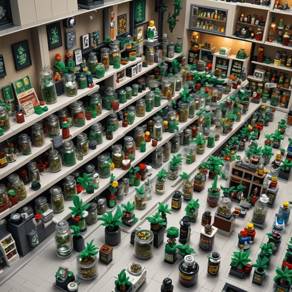 Lego Marijuana Shop Interior: Sinister Display
