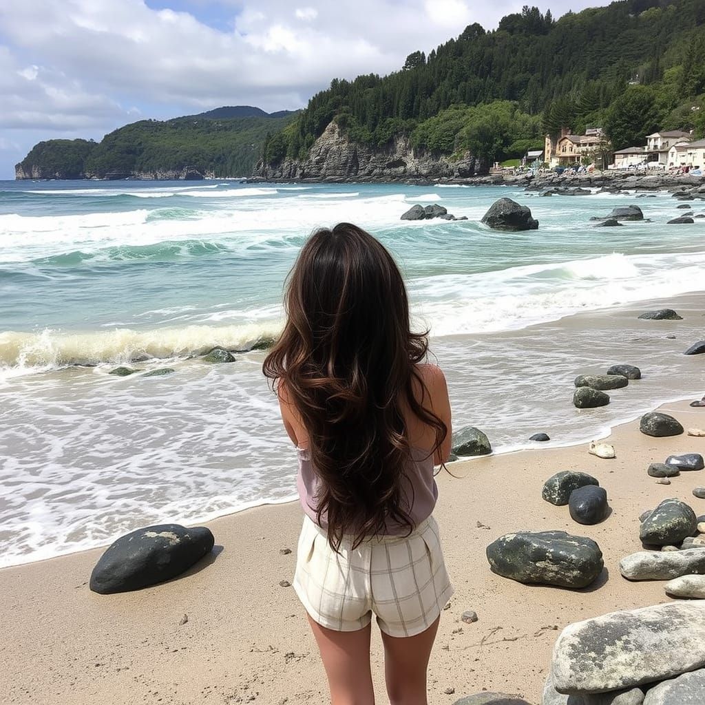 Portrait of Brunette Woman from Kauga