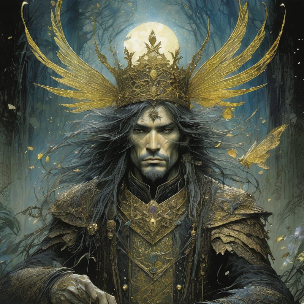 Detailed Fairy King Illustration in Fantasy Style
