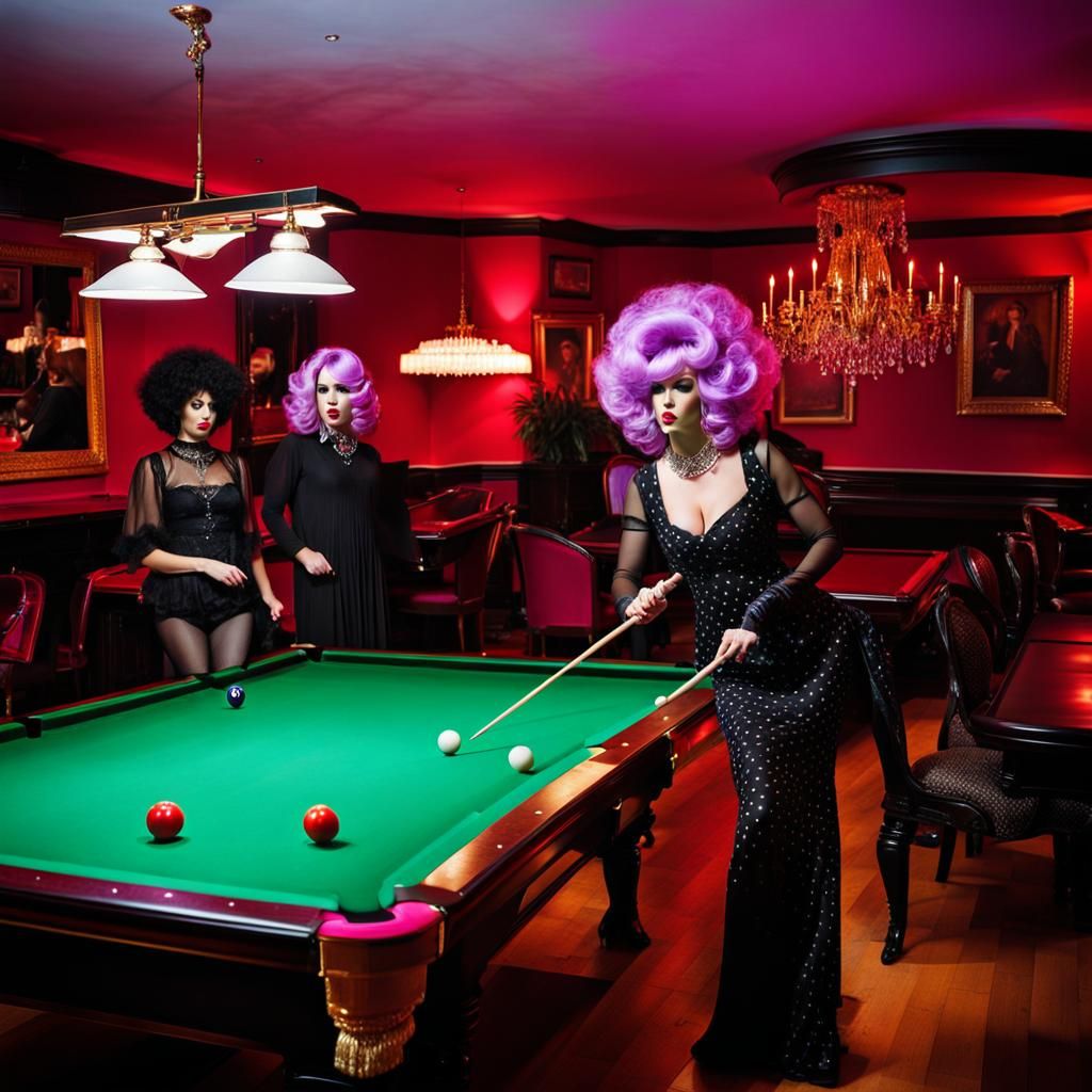 Drag Queens Play Snooker in Chiffon Wonderland