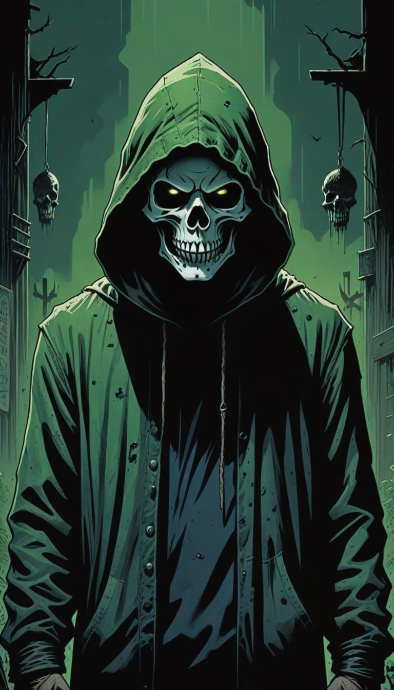 Mysterious Figure in Shadows: A Haunting EC Comics-Inspired ...