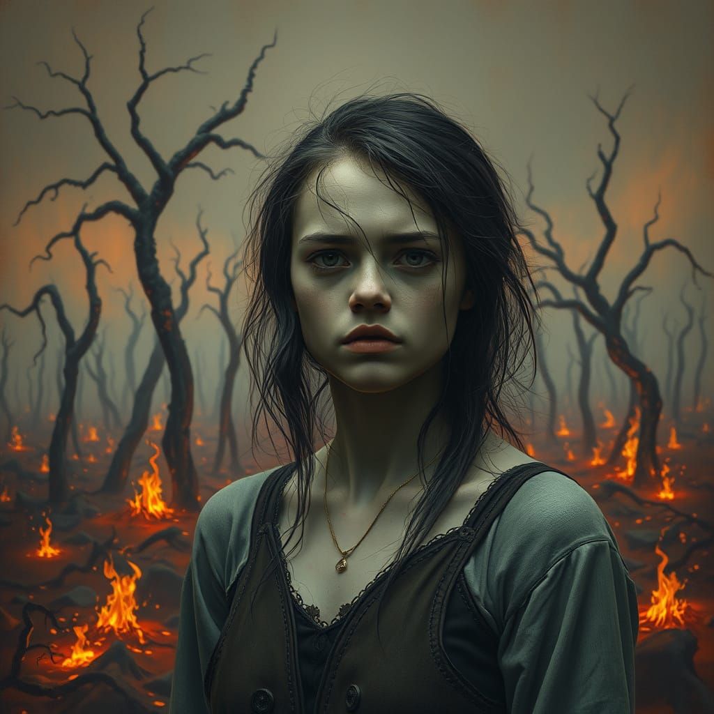 Desperate Soul in a Dystopian Abyss