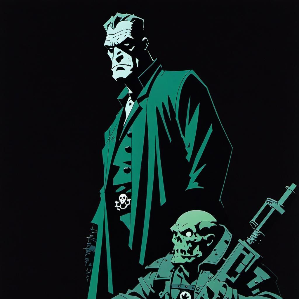 Frankenstein's Monster in Mignola Style
