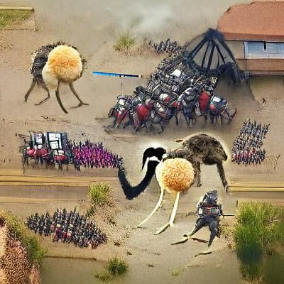 Ostrich Siege: An Absurdist Avian Assault
