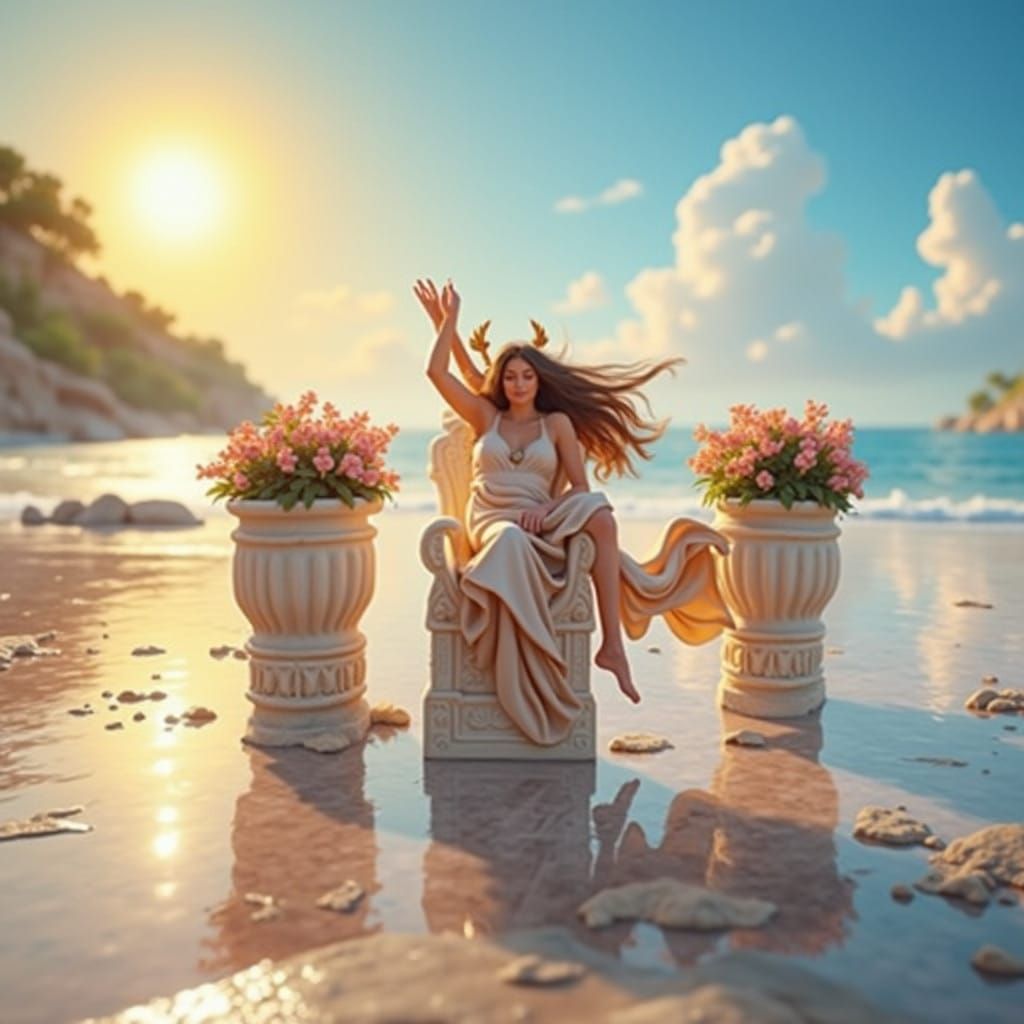 Goddess Hemera Radiant in Ancient Greek Splendor