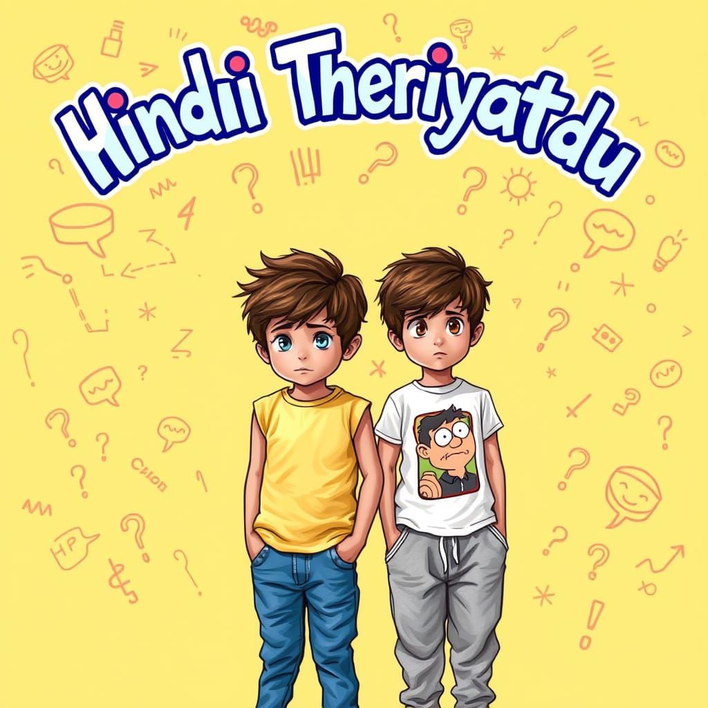 Playful Twins Puzzle Life's Mysteries in Vibrant Yellow