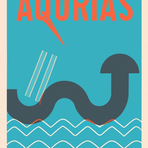 Retro Aquarius Zodiac Sign Minimalist Poster Art