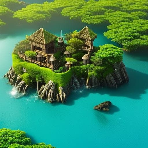 Island Paradise: Realistic Fantasy Concept Art