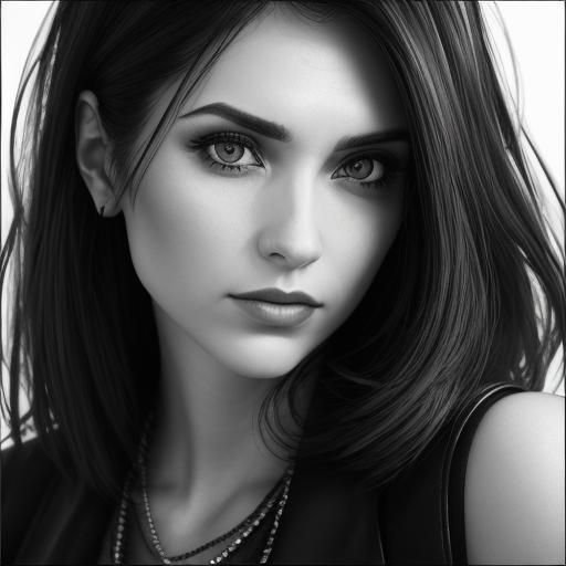 Monochrome Portrait of a Brunette with Bokeh