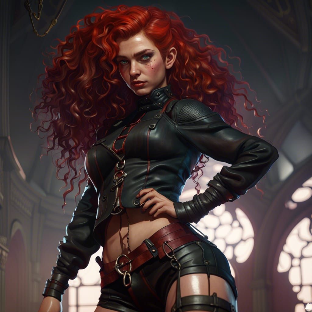 Teen Witch in Gothic Style, Detailed Fantasy Art