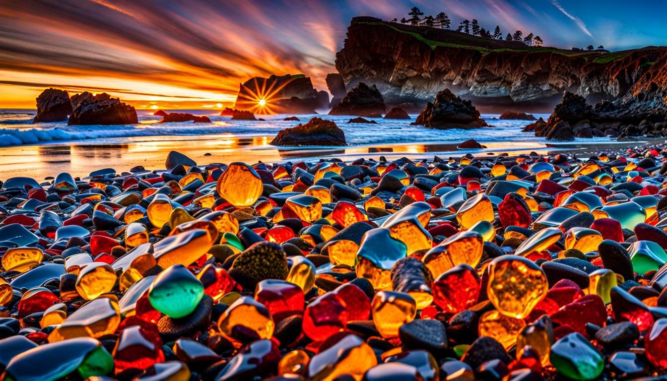 Fort Bragg Glass Beach at Sunrise