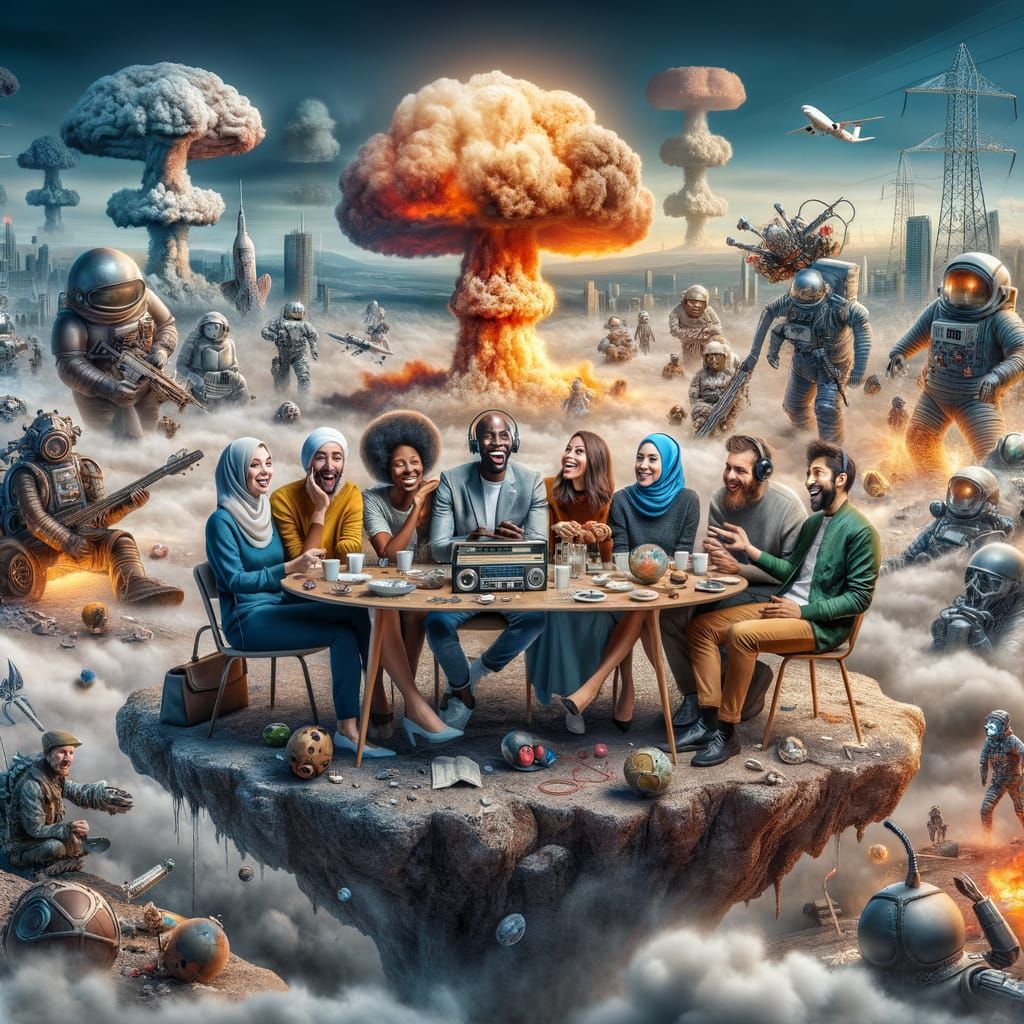 Apocalyptic Gathering: Radio Broadcast Amidst Chaos