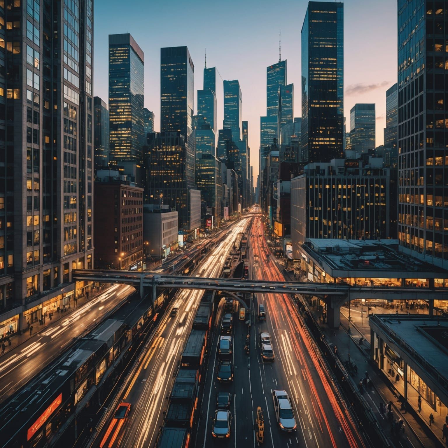 Bustling Cityscape at Rush Hour in Ultra-Photorealistic Styl...