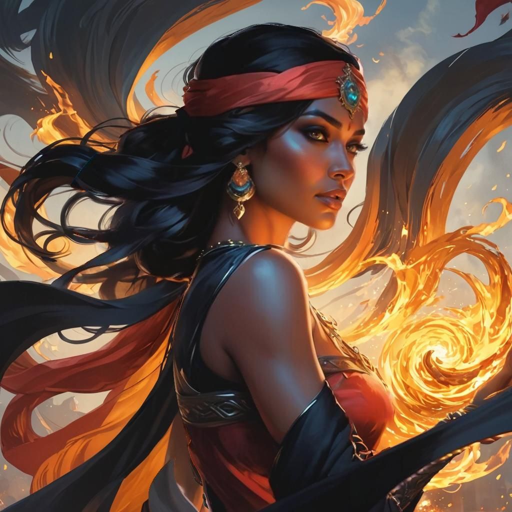 Sídra Chaldera, Fire Genasi Rogue.