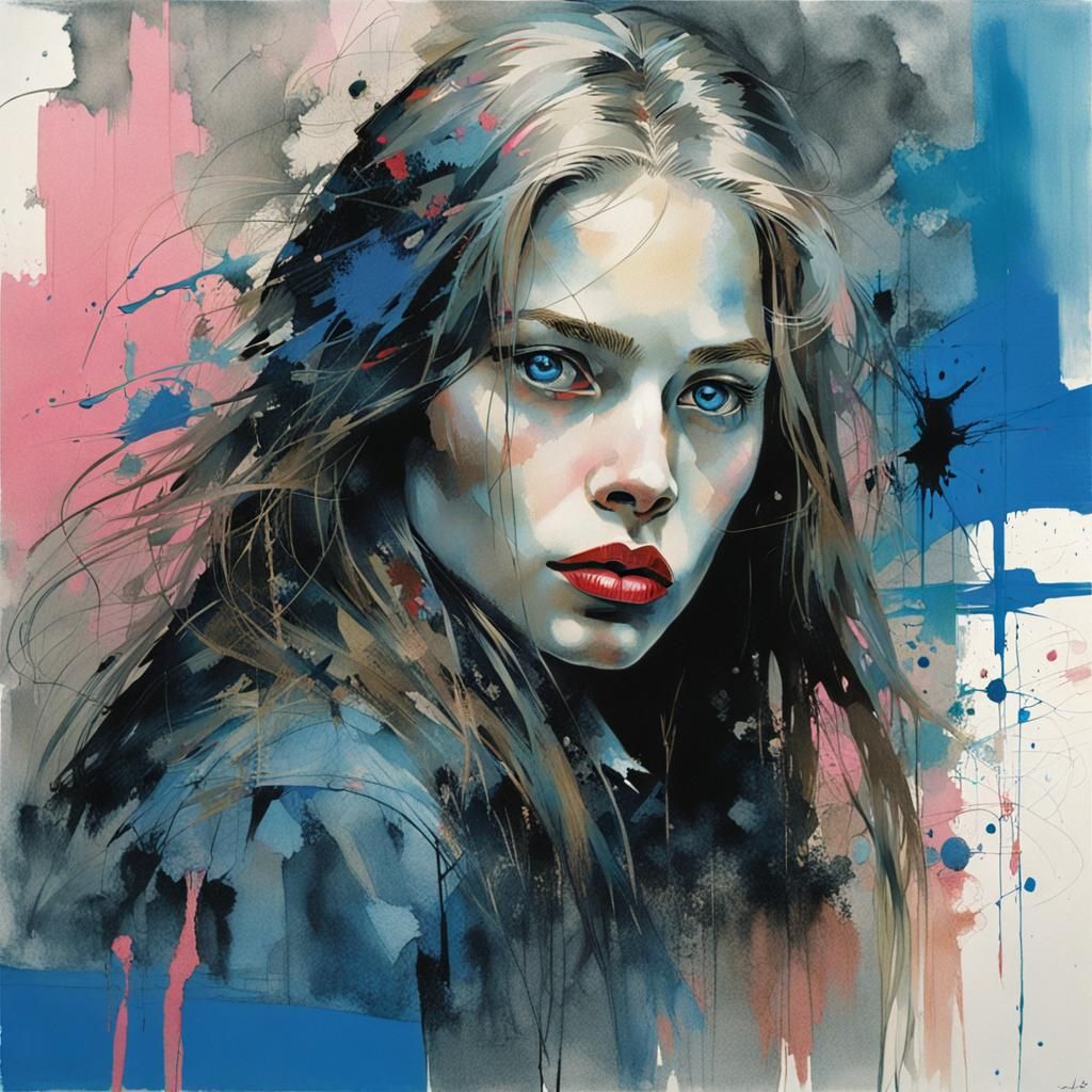 Portrait of a Young Woman in Muted Colors