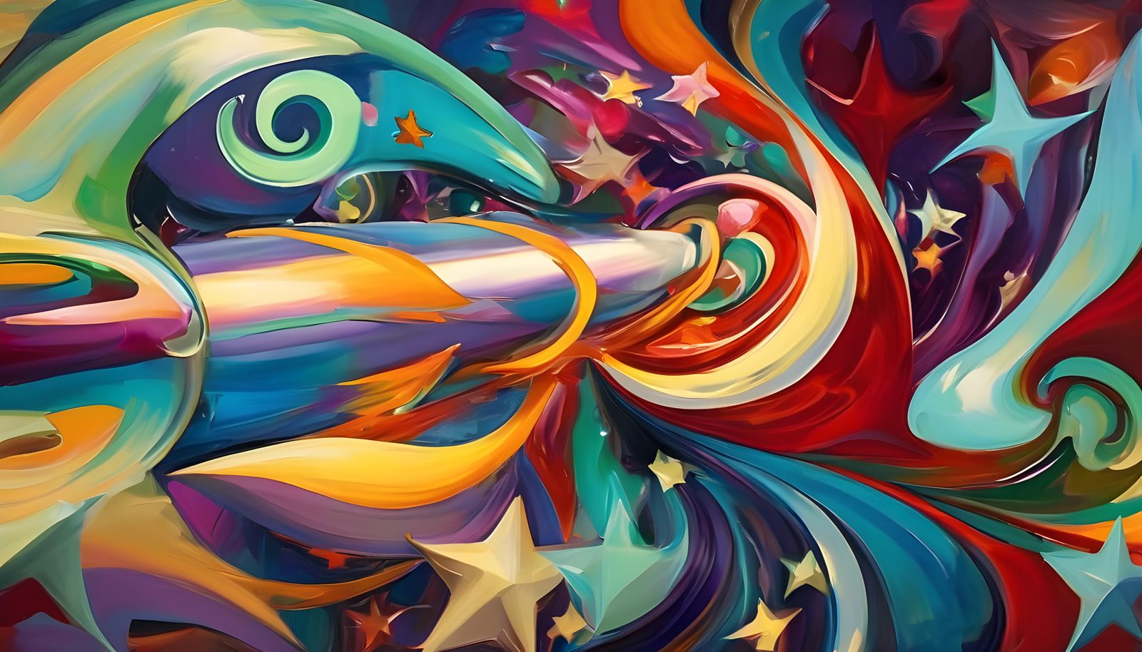 Astonishing Cosmic Vortex in Vibrant Oil Painting Style