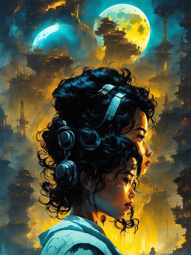 Afro-Futuristic Dystopian Scene: Usheen in Eternal Slumber