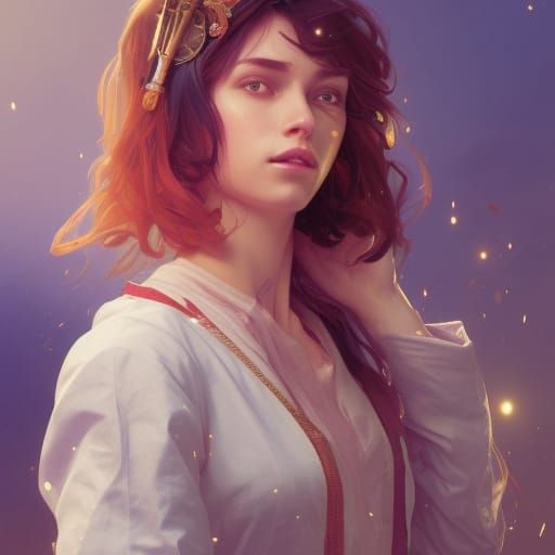 Magic Alchemist Portrait in Art Nouveau Style