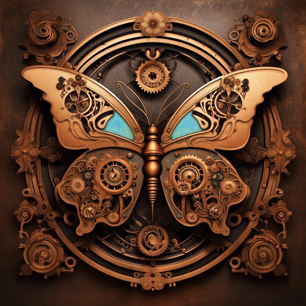 Steampunk Butterfly with Art Deco Details