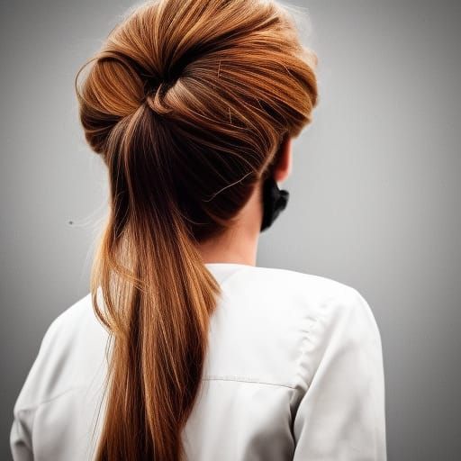 Modern Girl with Long Hair, Hyperrealistic HDR Image