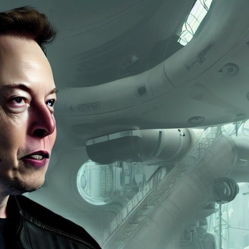 Elon Musk as a Cyborg in Biopunk Style