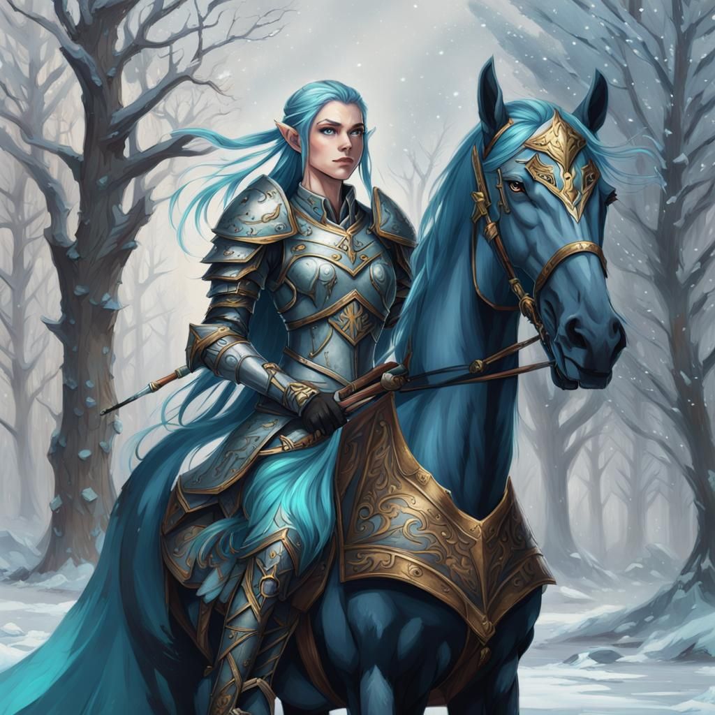 Elf Maiden in Winter Armor