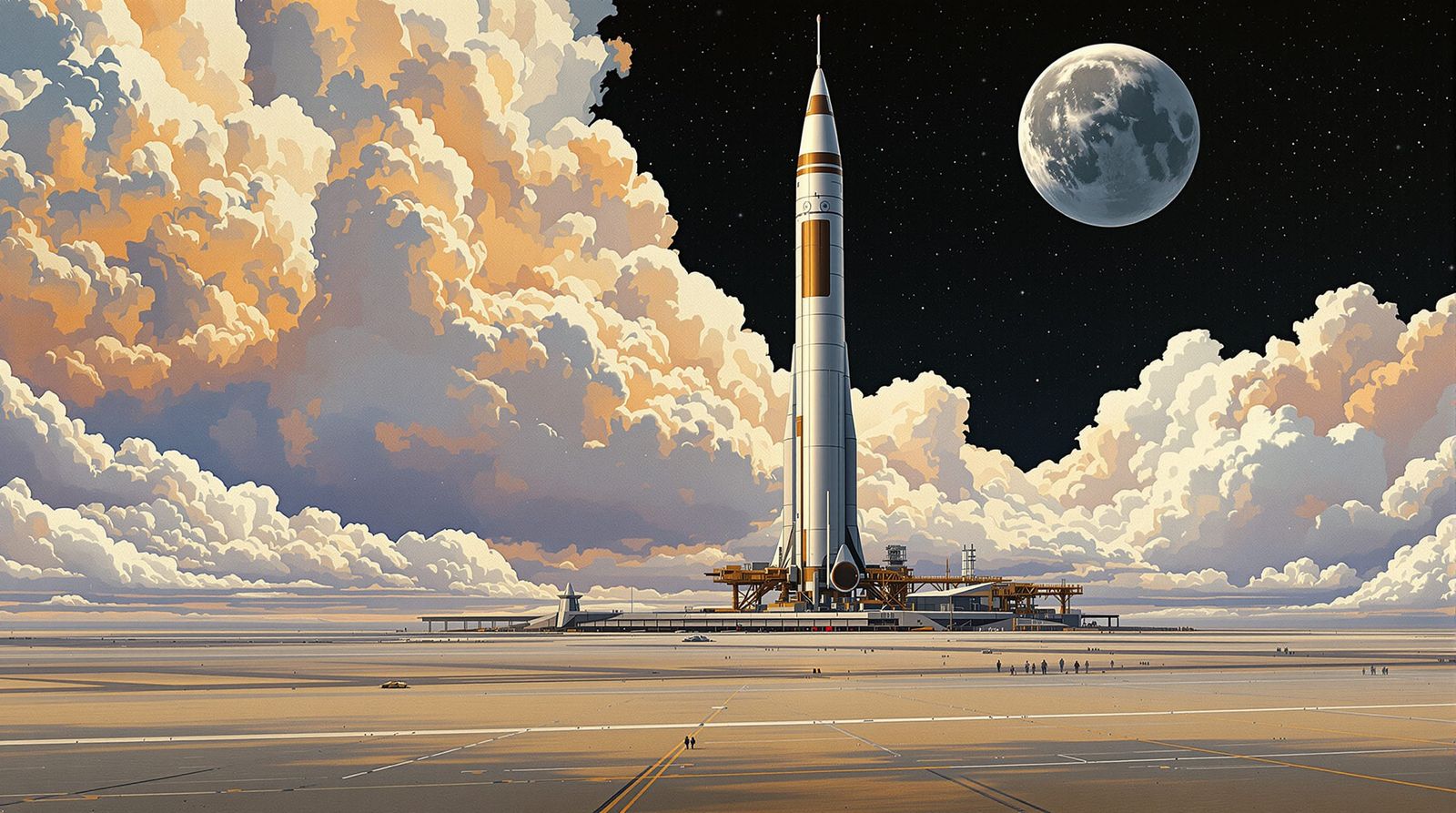 Klimt-Inspired Sci-Fi Spaceship Launch