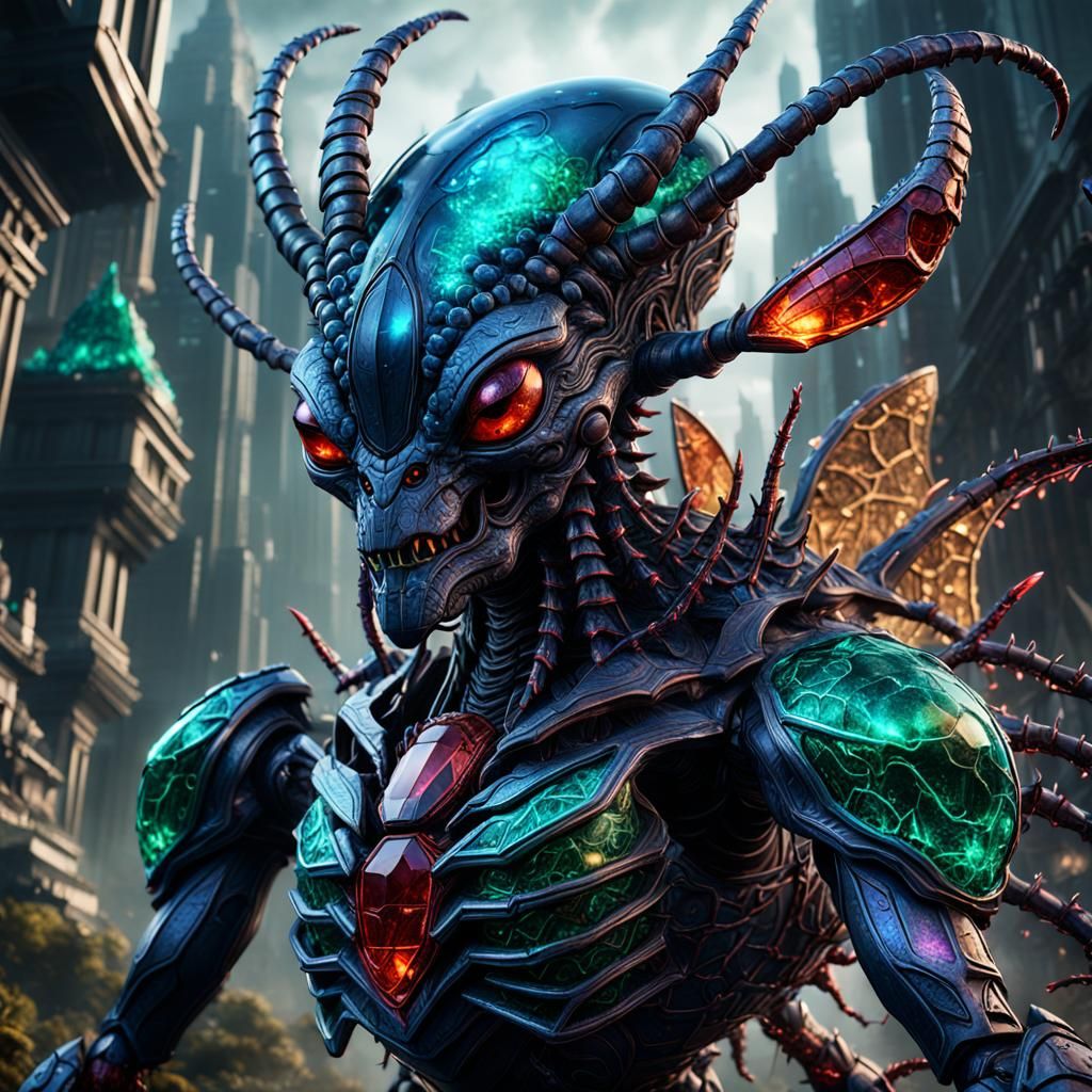 Demonic Crystal Ant Queen: Extraterrestrial Kaiju Art