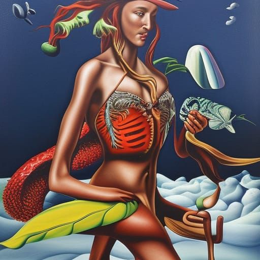 Surreal Oceanic Rock Formation in Hyper-Realism