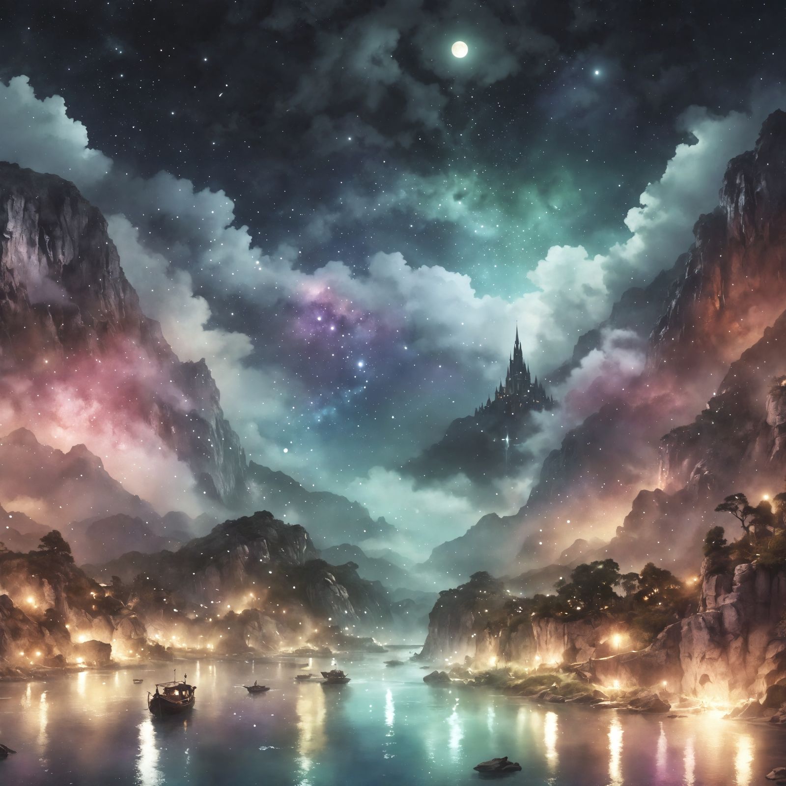 Fantastic Night Sky in Detailed Matte Painting