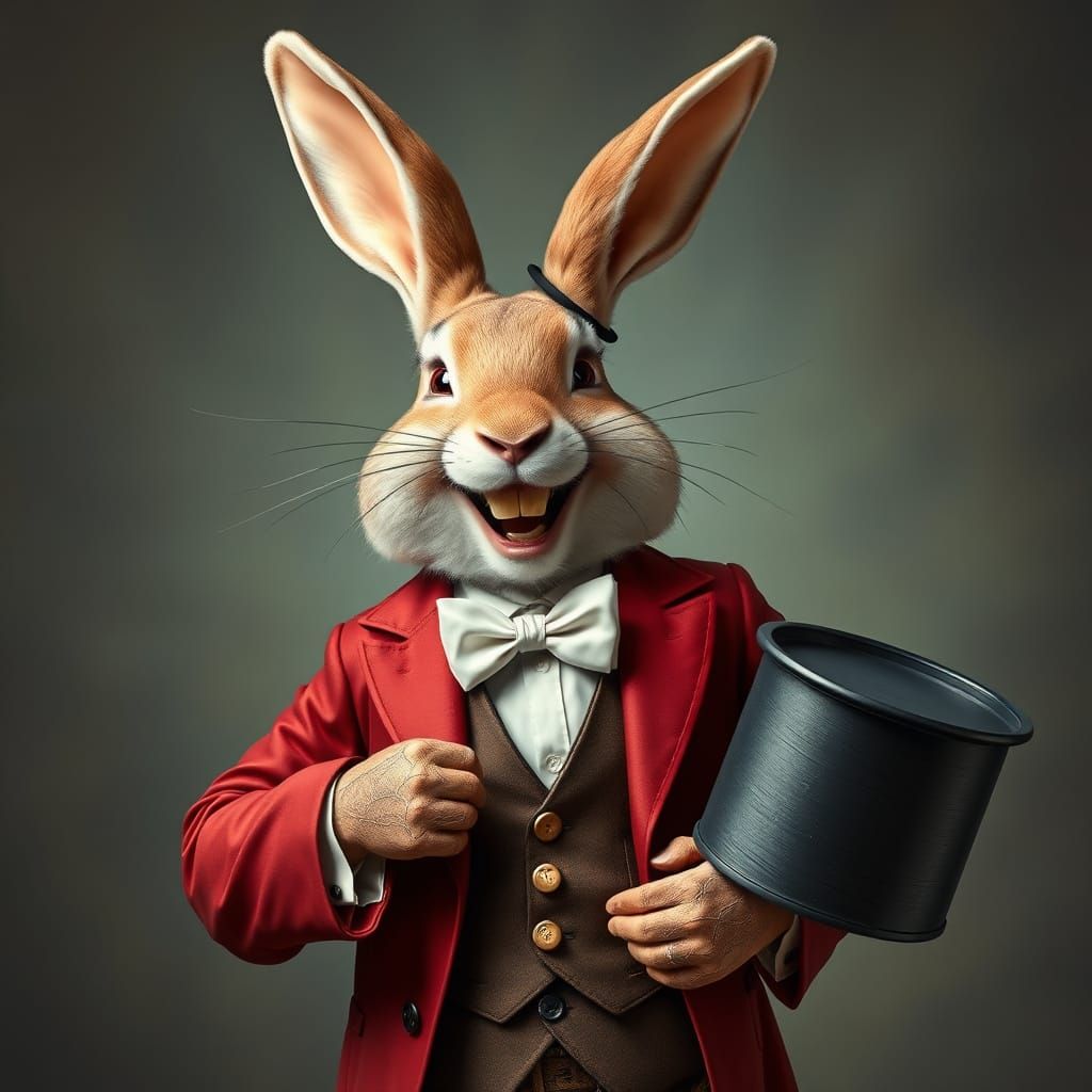 Magician Rabbit Pulls Man From Hat