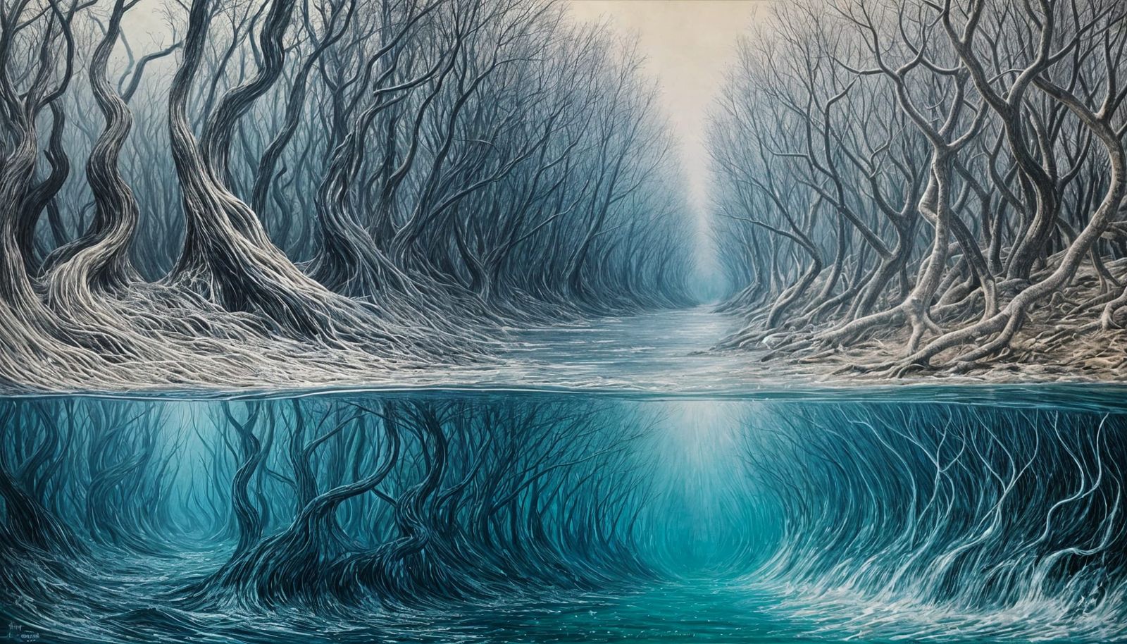 Surreal Water and Light Etching in Strange World