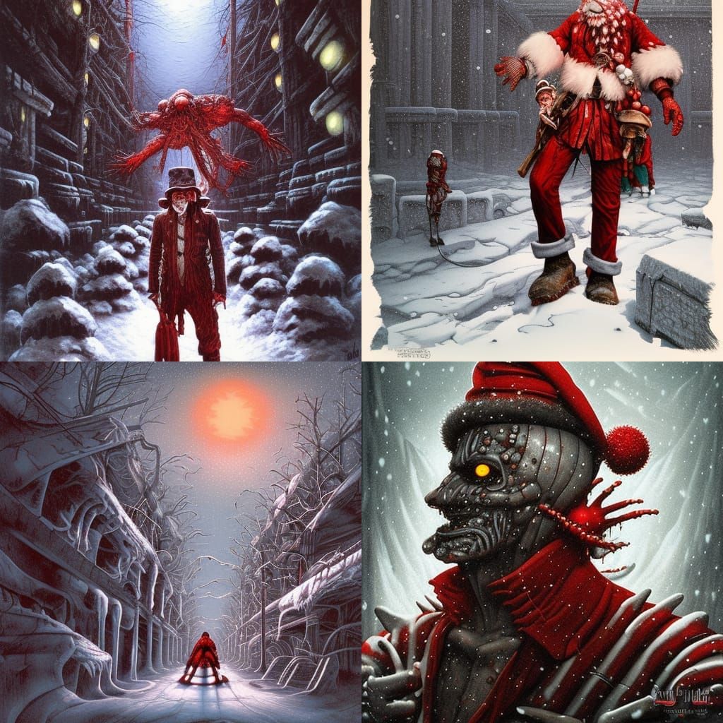 Freddy Krueger in Santa Hat: Detailed Matte Painting
