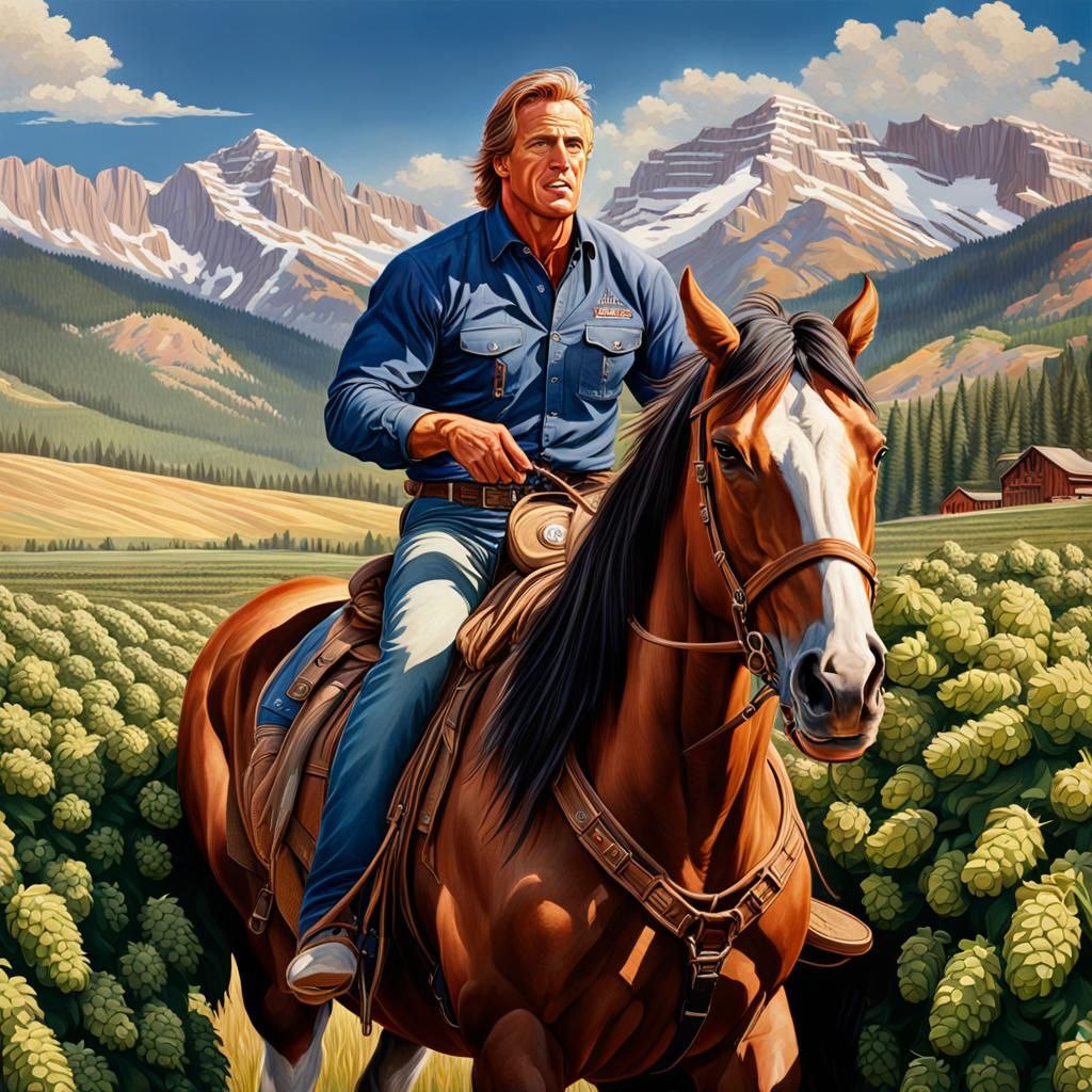 Hyperrealistic Portrait: Man on Horseback in Colorado