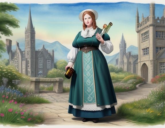 Saurial Cleric Illustration in Beatrix Potter Style
