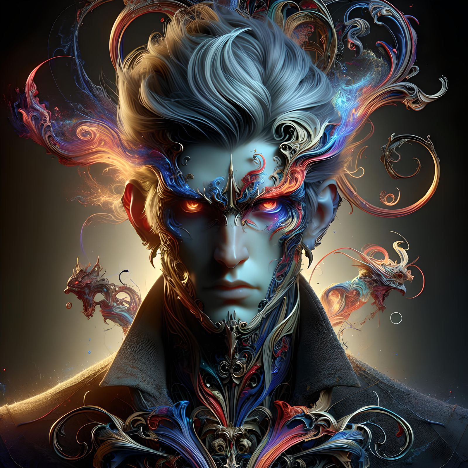 Hyperrealistic Portrait of Draconis in Digital Art Style