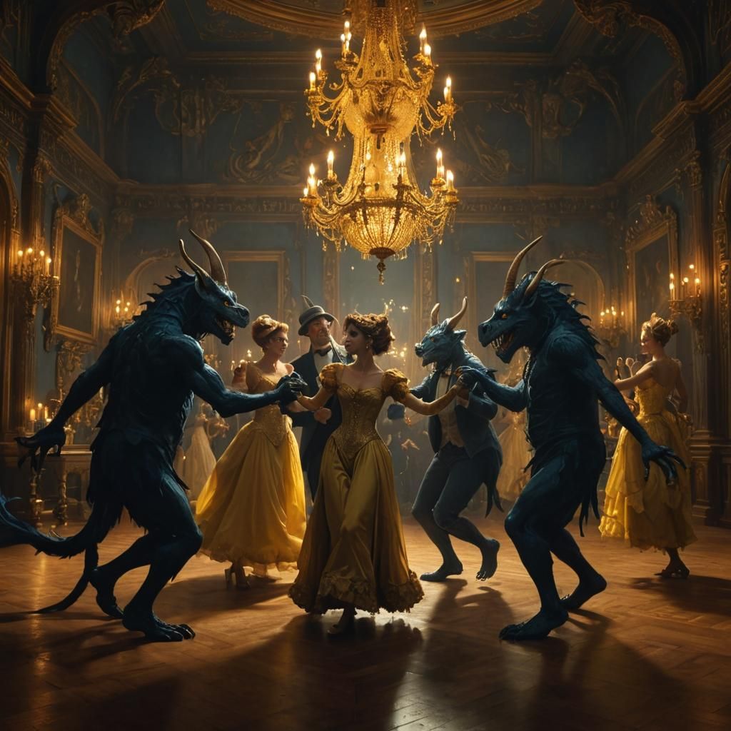 Edwardian Monsters' Ball: Kley-Inspired Digital Painting