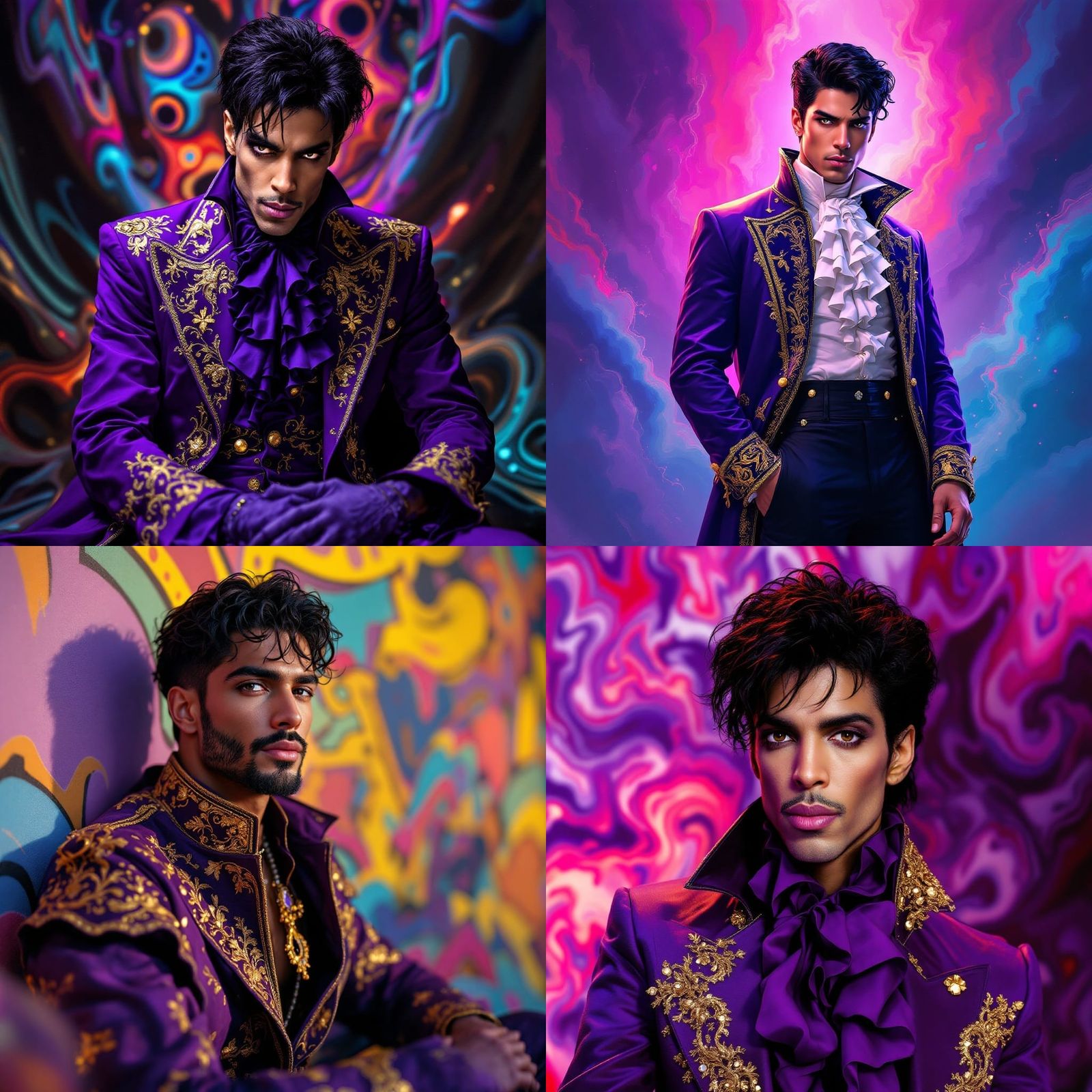 Prince in Vibrant Hyperrealistic Portraiture