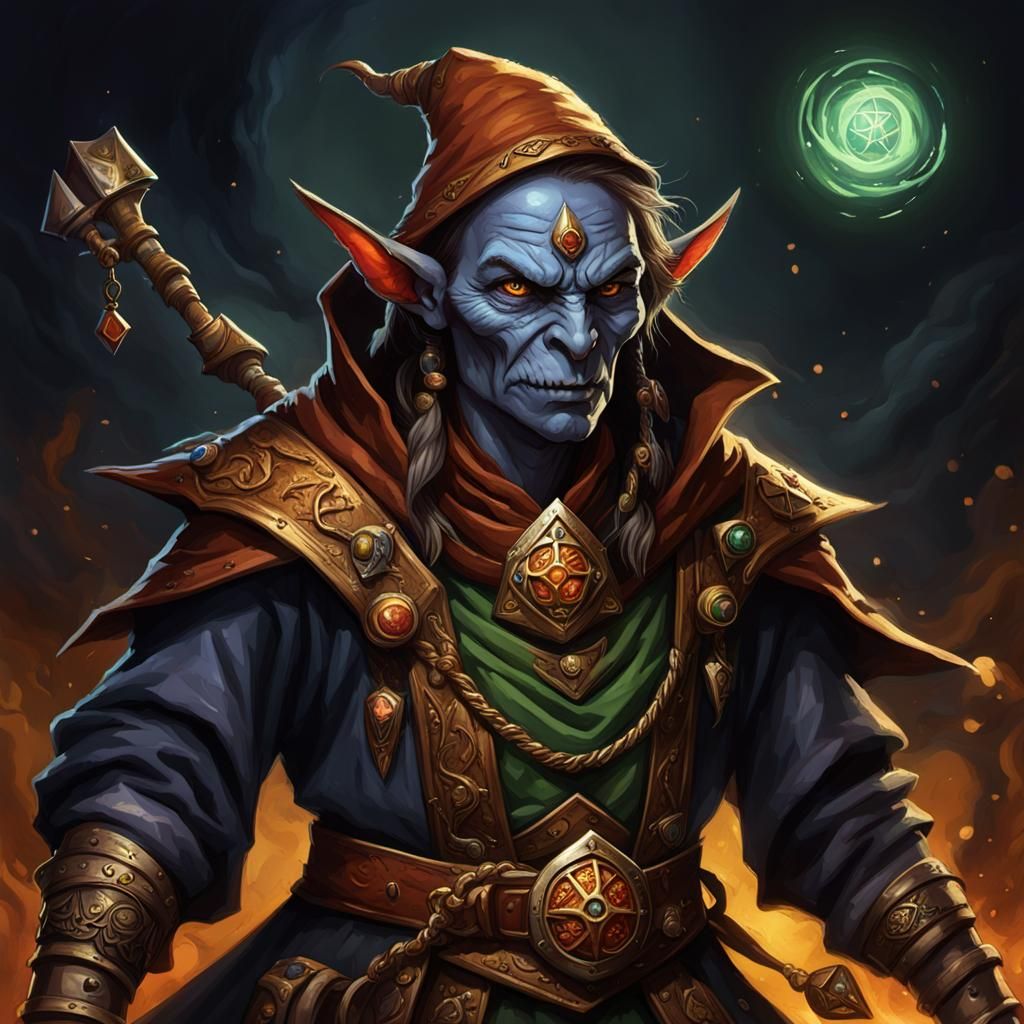 Hobgoblin Warlock of Shar, a Dark Fantasy Character