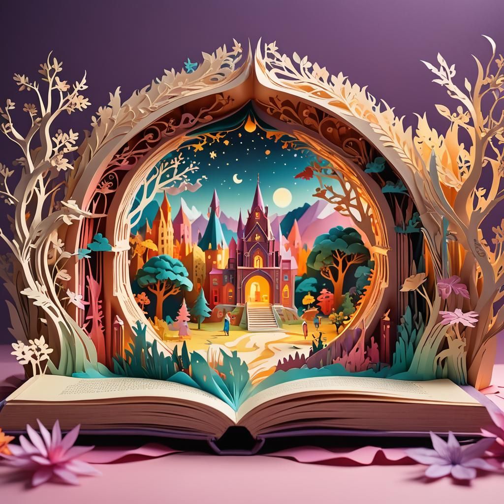 Fantasy Portal Unveiled in Kirigami Book Scene