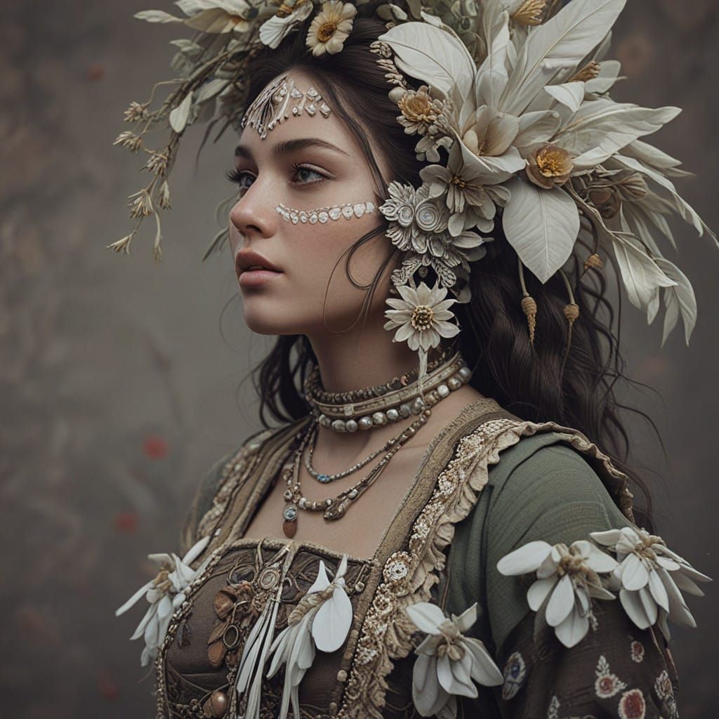 Enchanting Herbalist in Whimsical Rococo Setting