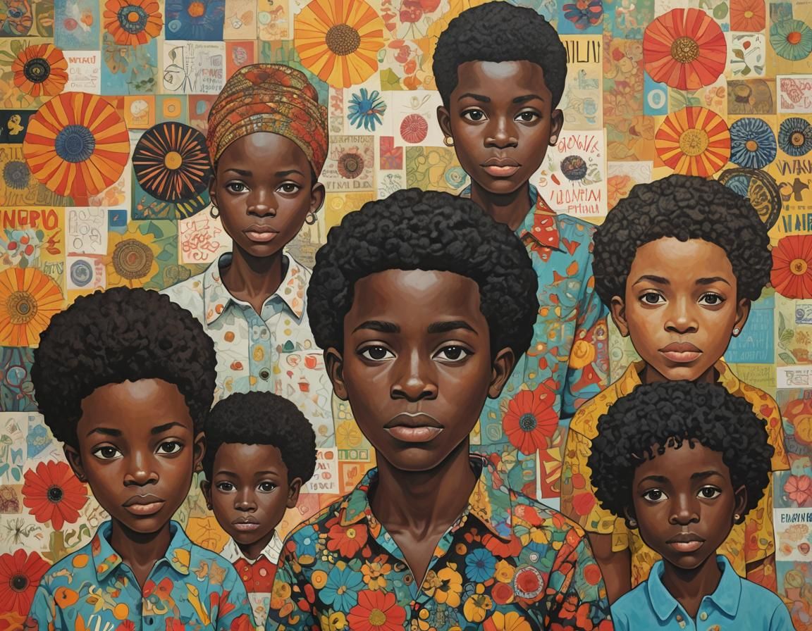 Pop Art Portrait of Boy with Melanin