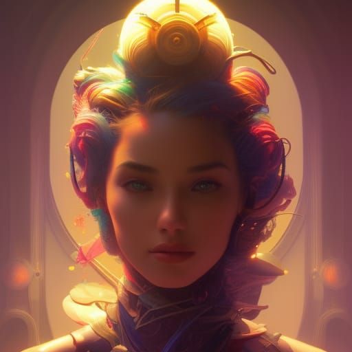 Cosmic Teen Portrait in Hyperrealistic Surrealism