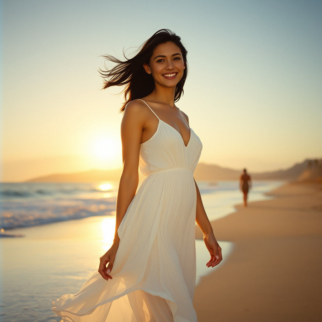 Woman on Ipanema Beach: Cinematic Film Still