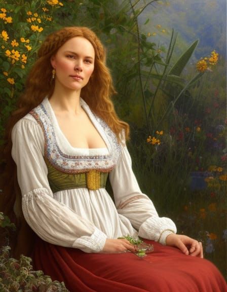 17th century natural looking Finnish peasant woman