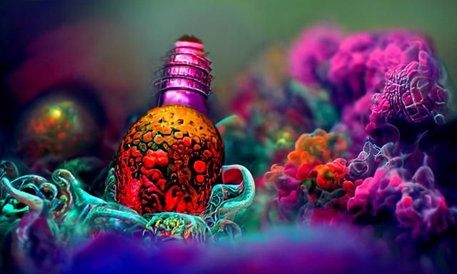 Demonic Grenade Exploding in Hyperrealistic Digital Art