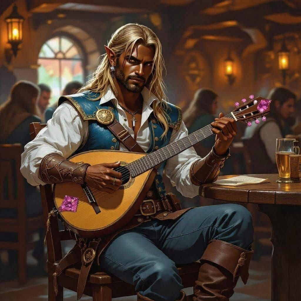 Half Elf with Cross Necklace Portrait