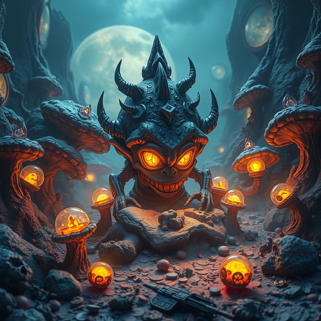 Mysterious Schwachkopf in Vibrant Fantasy Realm